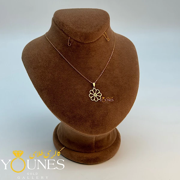 آویز گل مینیمال طلا لیزری